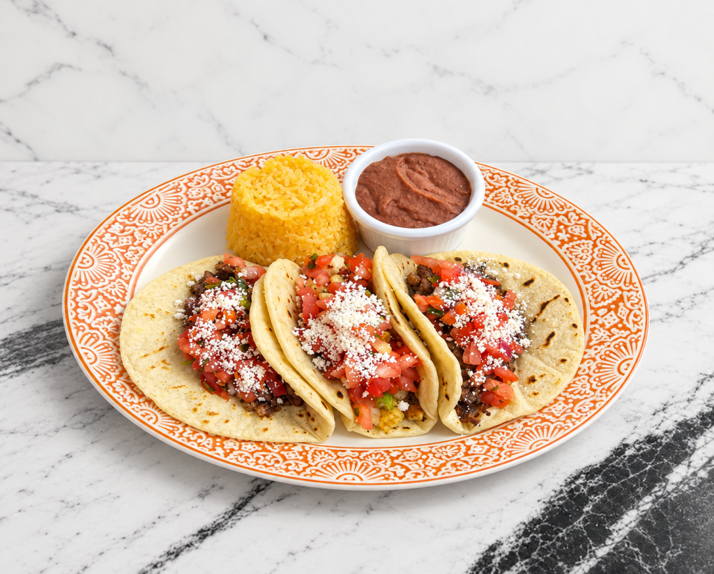 3 Tacos al Carbón (Platter)